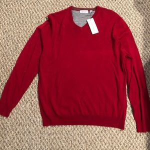NWT Calvin Klein Red Sweater Size Large